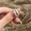 Fashion Ring - Silver Brass Zirconia Cross Open Ring