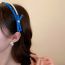 Fashion 32#hair Ring-dark Blue Flowers Fabric Geometric Pearl Denim Braided Hair Ties