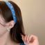 Fashion 31#hair Ring-light Blue Flowers Fabric Geometric Pearl Denim Braided Hair Ties