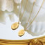 Fashion Gold Necklace-40+5cm Titanium Steel Flower Oval Plate Necklace
