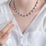 Fashion Blue Beaded Necklace-41+5cm Cylindrical Black Onyx Ball Bead Necklace