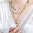 Fashion Gold Necklace-2 Topaz Column Onyx Abacus Bead Beaded Necklace