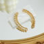 Fashion Gold Asymmetric Geometric Cutout Pearl Stud Earrings