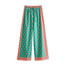 Fashion Color Polyester Printed Straight-leg Trousers
