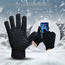 Fashion Navy Blue Knitted Non-slip Touchscreen Five-finger Gloves