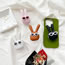 Fashion White Plastic Glasses Rabbit Phone Airbag Holder
