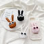Fashion White Plastic Glasses Rabbit Phone Airbag Holder