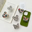 Fashion Gem Butterfly - White Diamond With Silver Edge Plastic Diamond Butterfly Phone Airbag Holder
