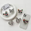 Fashion Gem Butterfly - White Diamond With Silver Edge Plastic Diamond Butterfly Phone Airbag Holder