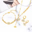 Fashion Necklace + Earrings Titanium Steel Square Diamond Set Diamond Eyes Y Necklace Earrings Set