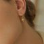 Fashion Gold Titanium Steel Ball Hoop Earrings