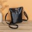 Fashion Black Pu Oil Leather Large Capacity Messenger Bag