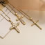 Fashion 2# Gold Plated Copper Cross Necklace With Zirconia