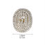 Fashion Silver Geometric Diamond Oval Ring