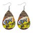 Fashion T Leather Print Round Earrings