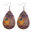 Fashion S Leather Print Round Earrings