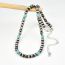 Fashion Silver Brushed Pewter Beaded Necklace