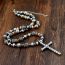 Fashion Silver Geometric Beaded Cross Necklace For Men
