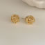 Fashion Gold Braided Metal Cutout Round Stud Earrings