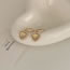 Fashion Gold Alloy Diamond Heart Hoop Earrings