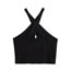 Fashion Black Cross-knit Halterneck Top