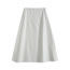 Fashion White Topstitched Swing Skirt