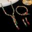 Fashion Necklace - Color Copper Set Square Zirconia Y Necklace