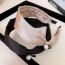 Fashion Headband - Black Fabric Pearl Round Headband With Wide Brim