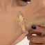 Fashion Gold Metal Braided Three-dimensional Hollow Flower Open Bracelet