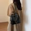 Fashion Dark Brown Pu Chain Drawstring Large Capacity Backpack