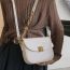 Fashion Brown Pu Lock Flap Crossbody Bag