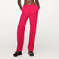 Fashion Rose Red Polyester Micro-pleated Straight-leg Trousers