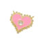 Fashion Golden White Drop Oil Brass Diamond Drop Oil Heart Pendant