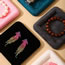 Fashion Pink Microfiber Fleece Flannel Square Jewelry Display Tray