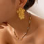 Fashion Gold Titanium Steel Flower Stud Earrings