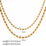 Fashion Gold Stainless Steel Peas Double Layer String Necklace