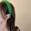 Fashion Headband - Green Plush Woven Wide Brim Headband