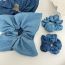 Fashion Hair Tie - Dark Blue Denim Pleated Scrunchie