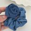 Fashion Hair Tie - Dark Blue Denim Pleated Scrunchie