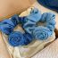 Fashion Hair Tie - Light Blue Denim Floral Ruffle Scrunchie