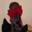 Fashion 21#duckbill Clip-wine Red Fabric Bow Hair Clip