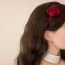 Fashion 6# Headband - Rose Red Heart Fabric Diamond Heart Wide-brimmed Headband