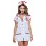 Fashion White Spandex Lapel Nurse Gown