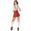 Fashion As Shown In The Picture Spandex Knot Top Plaid Suspender Skirt Set