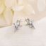 Fashion 2# Metal Four-pointed Star Stud Earrings