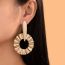 Fashion Gold Alloy Wavy Ruffle Stud Earrings
