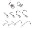 Fashion Black Five Star-l Shape Stainless Steel Star Geometry Piercing Nose Nail