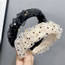 Fashion Champagne Polka Dots Mesh Diamond Pleated Wide-brimmed Headband