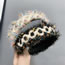 Fashion Woolen Black Wool Color-block Knitted Wide-brimmed Headband