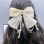 Fashion Champagne Bow Fabric Diamond Flower Bow Hair Clip